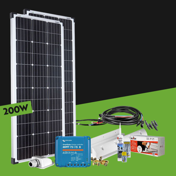 Caravan Solaranlage 200W 12V MPPT